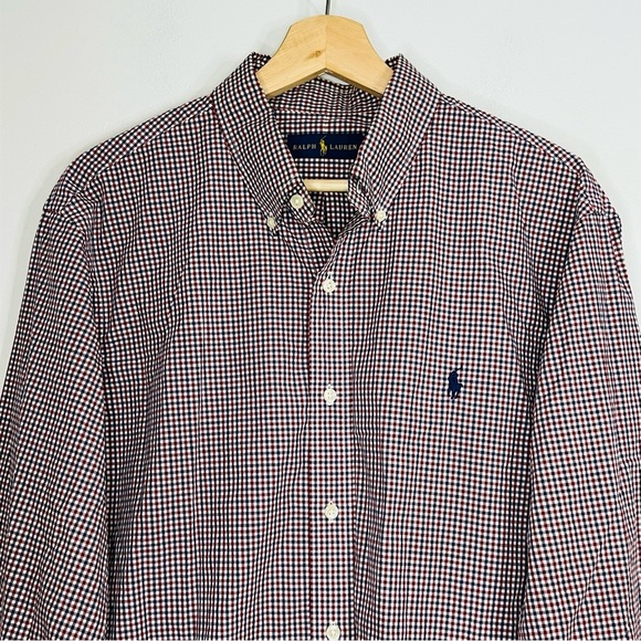 Ralph Lauren Men's Red and Blue Checkered Shirt - Picture 3 of 8